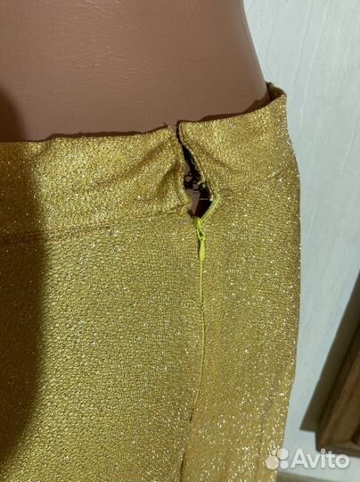 Винтажные золотые брюки кюлоты 44-46