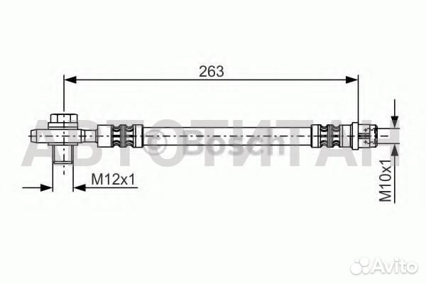 Шланг тормозной зад прав/лев audi A4 (8E2, B6 ) 1