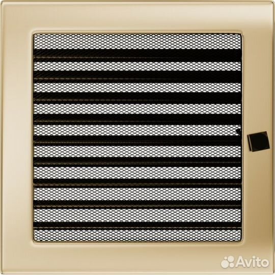 Вент решетка Kratki золото с жалюзи 22 см 22 см