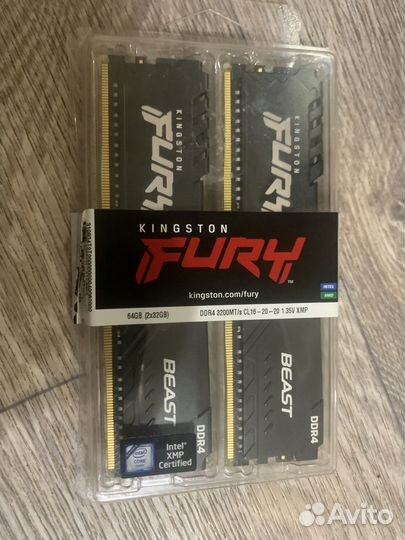 DDR4 64Gb 3200Mhz (32Gb*2 kit) Kingston fury Beast