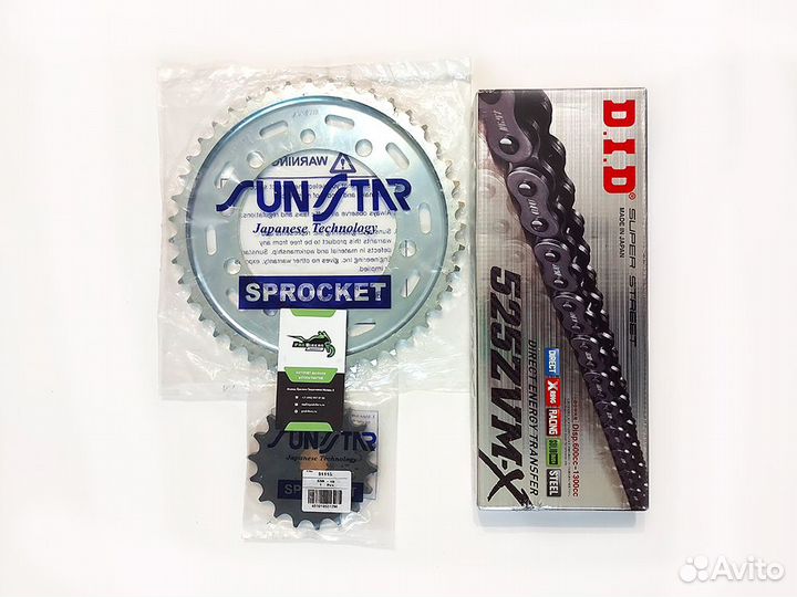 Цепь и звезды на Kawasaki ZX-6R 1998-2002