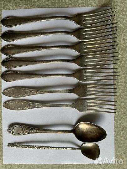 Мельхиоровые столовые приборы СССР