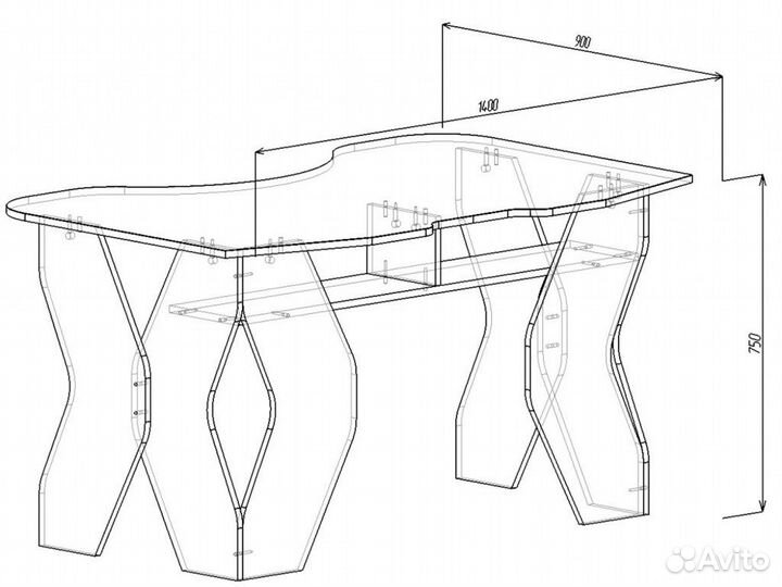 Стол компьютерный кл 9.0 (черный/красный)