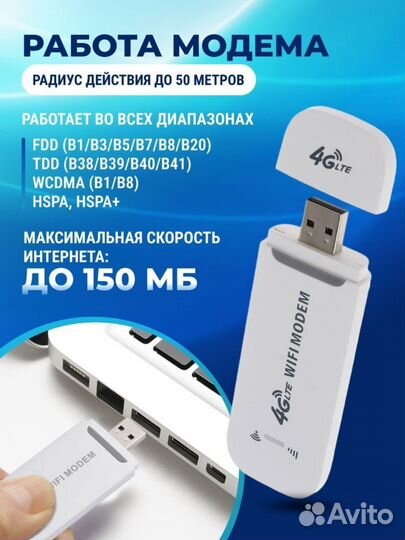 4G модем USB Wifi роутер. Для любых операторов