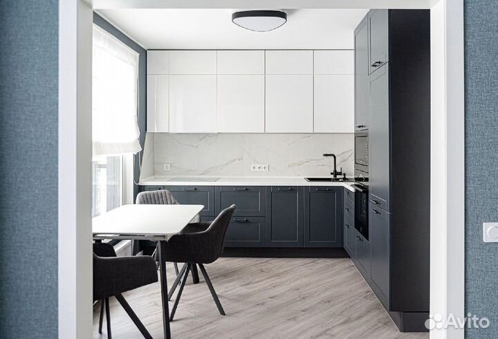 Угловая кухня мдф фасады