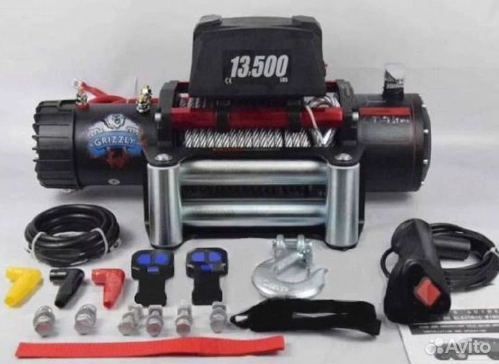 Лебедка электрическая grizzly 13500lbs, 6136кг