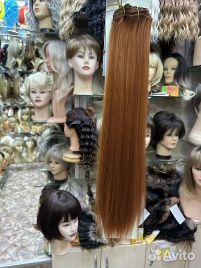 Волосы на заколках, пряди, трессы, термоволокно