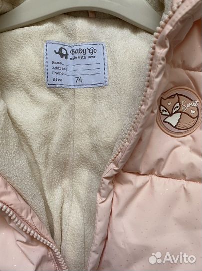 Комбинезон утепленный для девочки 74