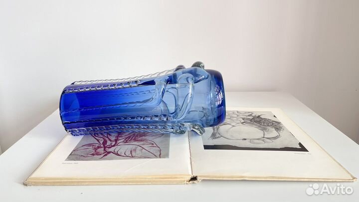 Ваза Ожерелье Бердников цветное стекло СССР винтаж