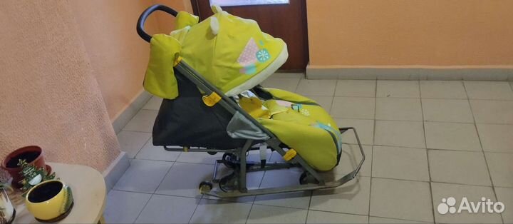 Детские санки коляска с колесами