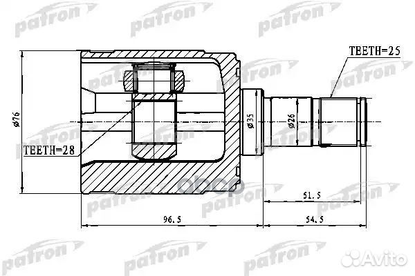 ШРУС внутренний правый 28x35x25 honda civic/CIV