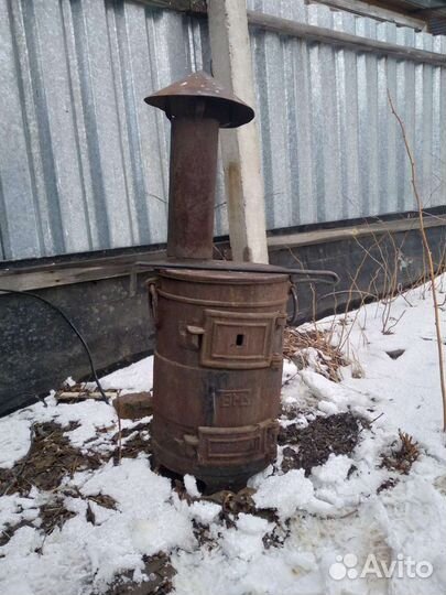Печь буржуйка чугунная армейская