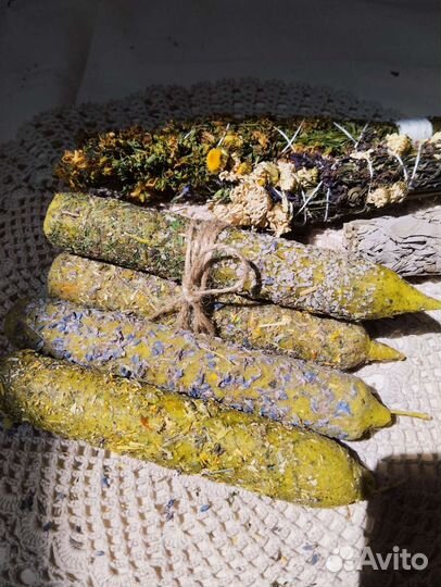 Свечи восковые с травами