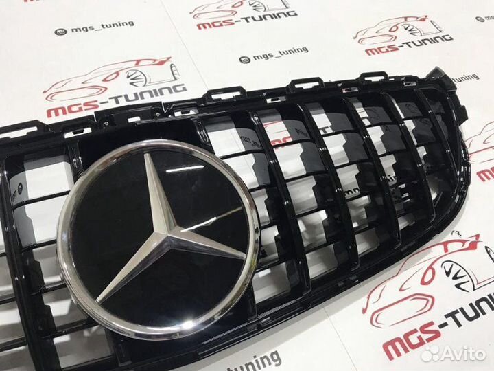 Решетка Mercedes C63AMG W205 GT black Дистроник