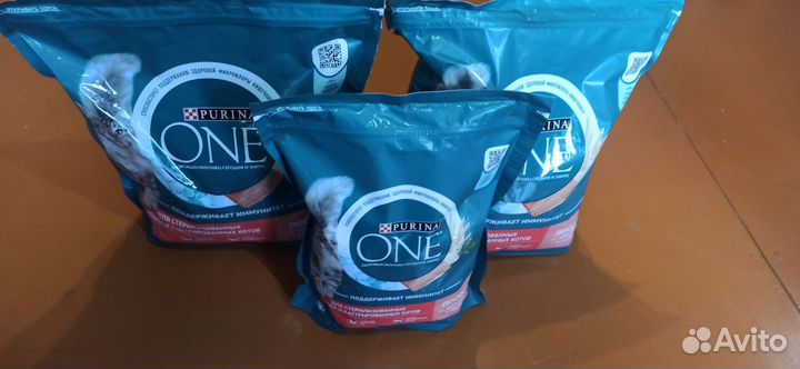 Корм для кошек, purina one 0.75кг, 1.5кг