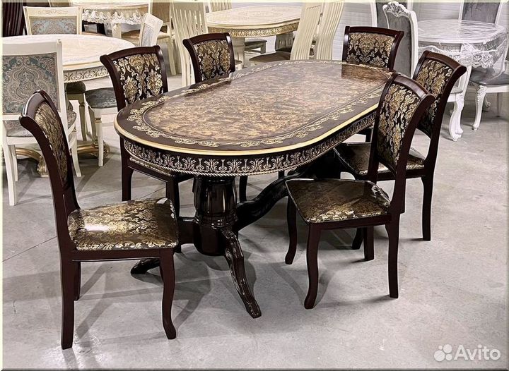 Стол обеденный овальный раздвижной