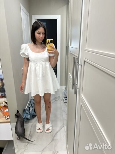 Льняное платье lime