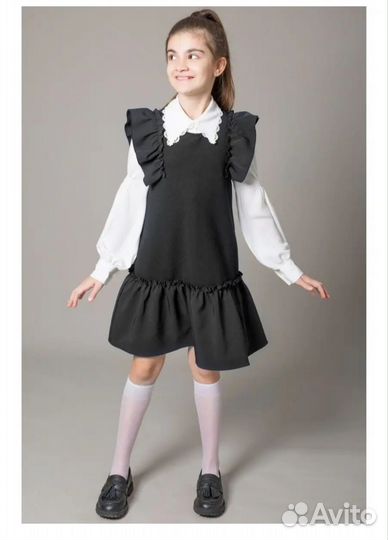 Школьная форма Платье сарафан Deloras 146 чёрный