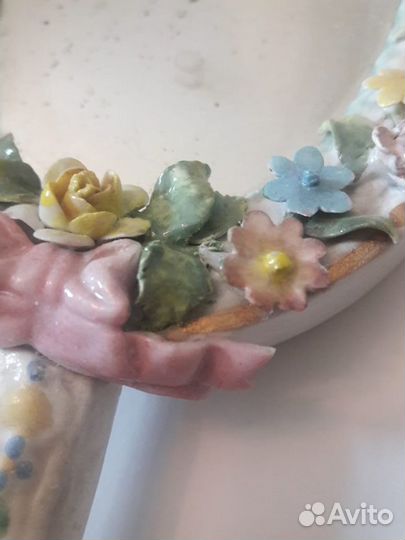 Антикварное зеркальцо 1850-1900 Sitzendorf Зицендо