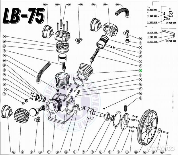 Цилиндр (гильза) на компрессор Remeza LB-50 LB-75