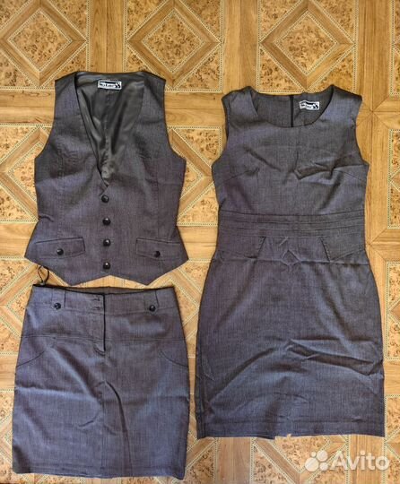 Сарафан, юбка, жилетка