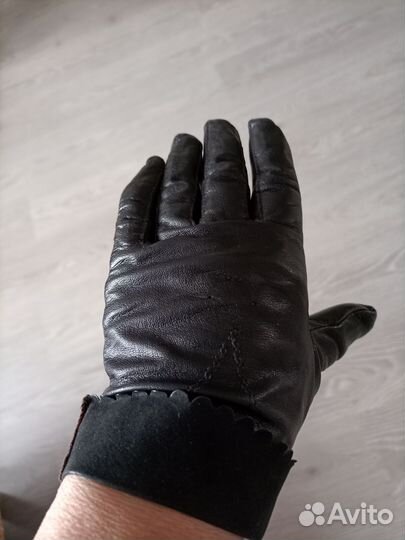 Перчатки женские кожаные,2 пары