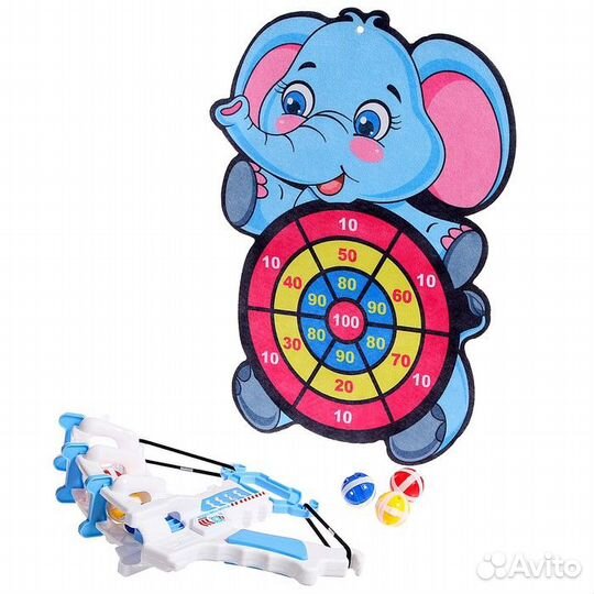 Дартс «Слоник», 6 шариков на липучках, лук