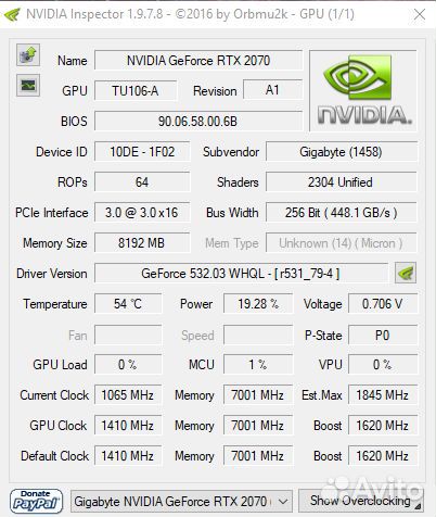 Gigabyte geforce gtx 2070 windforce 2x