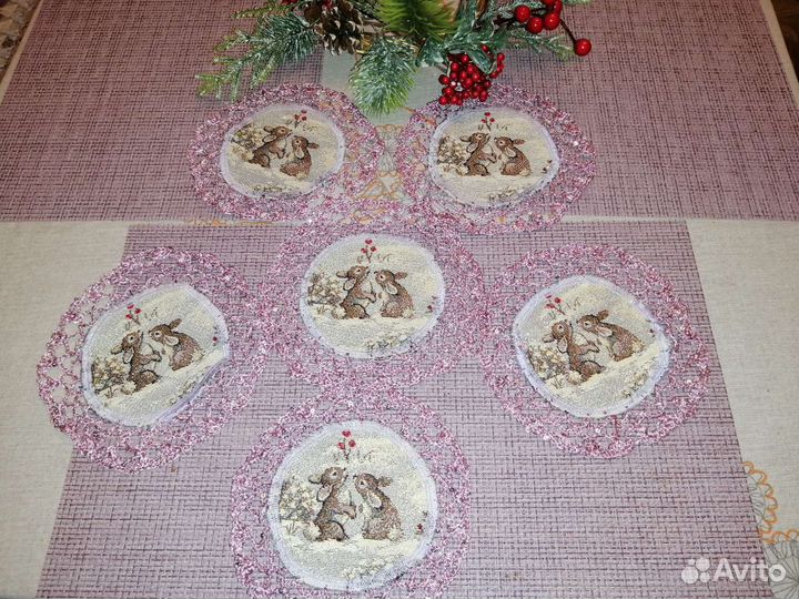 Новогодние гобеленовые салфетки