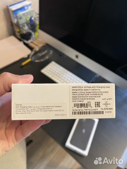 Оригинал коробка apple airpods 1