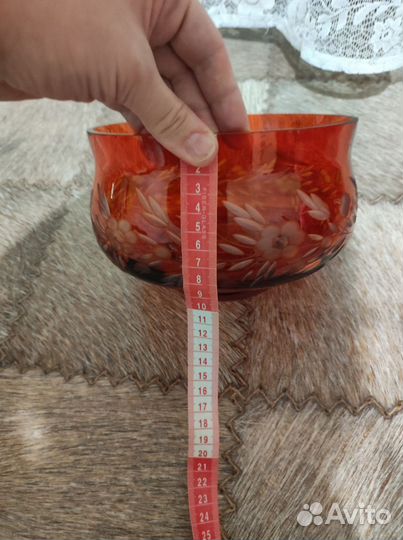 Салатник СССР,Конфетница,ваза красное стекло