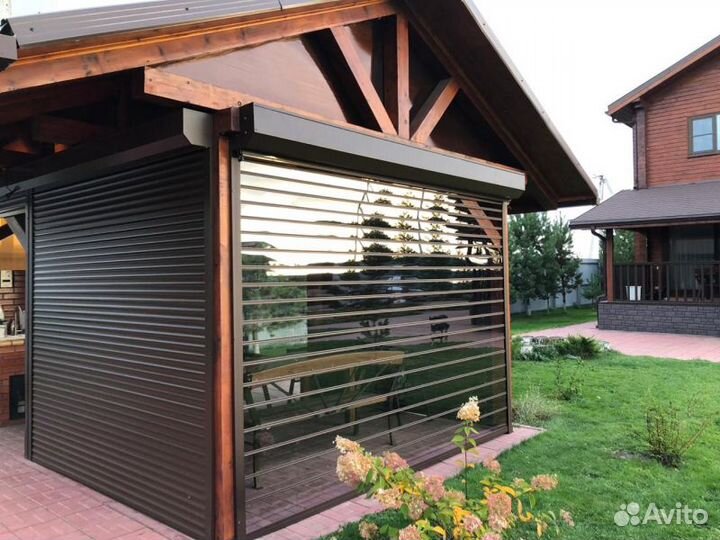 Рольставни из поликарбоната для беседки