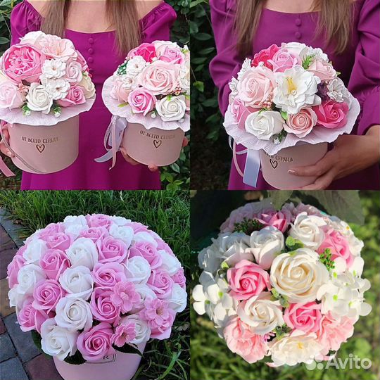 Букет из мыльных цветов; подарок маме, девушке