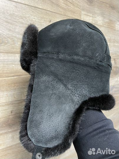 Норковая шапка мужская ушанка