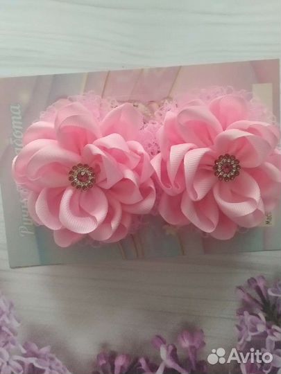 Бантики-цветочки для девочек