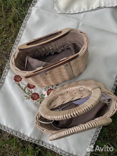 Сумка женская плетеная с круглыми ручками. Ручная