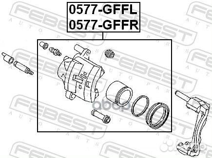 Суппорт тормозной перед лев 0577gffl Febest