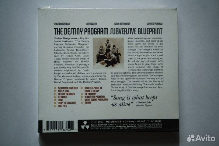 Destiny Program – Subversive 07-CD Hardcore новый