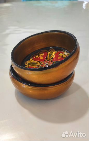 Плошка хохлома 8 см высота 3 см