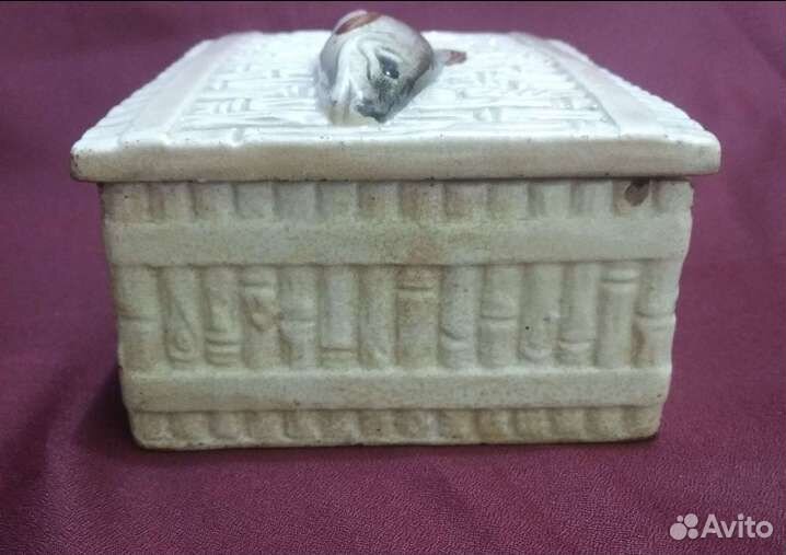 Шкатулка, масленка, Рыба на бамбуке М.С. Кузнецов