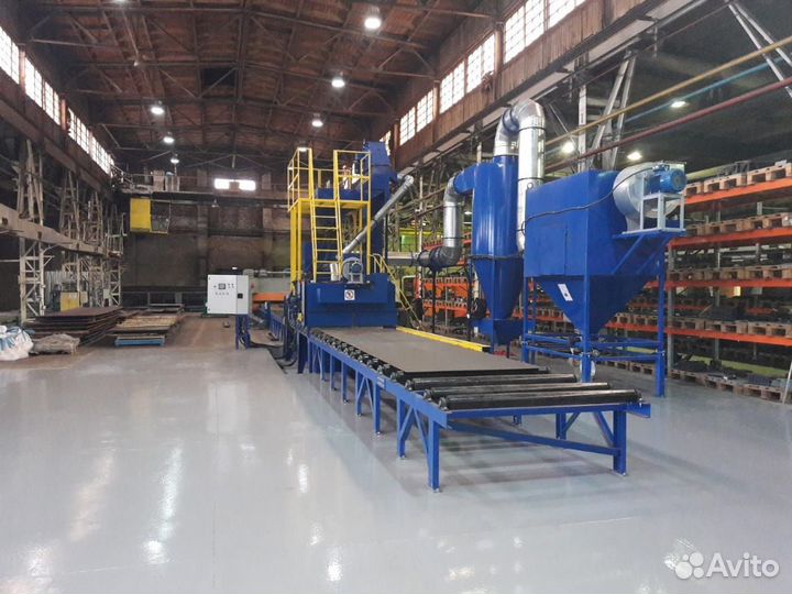 Дробеметная установка проходного типа