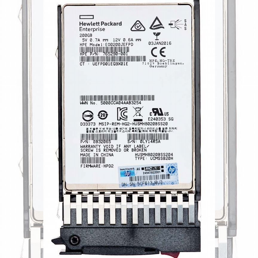 [U1200] Жесткий Диск Hp Eo0800jefpf 800gb Sas 2,5" Ssd U1200