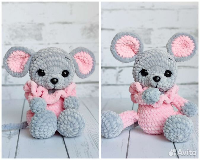 Игрушки вязаные. Тигр, мышка, зайка, слоник, лама