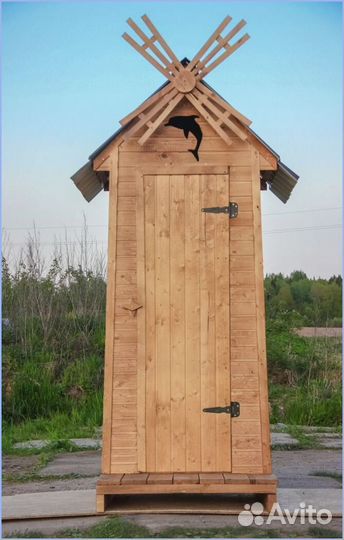 Дачный туалет деревянный с установкой шрэ 366