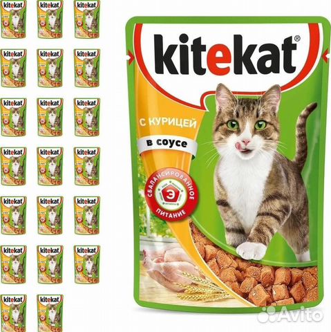 Корм для кошек kitekat / whiskas / felix