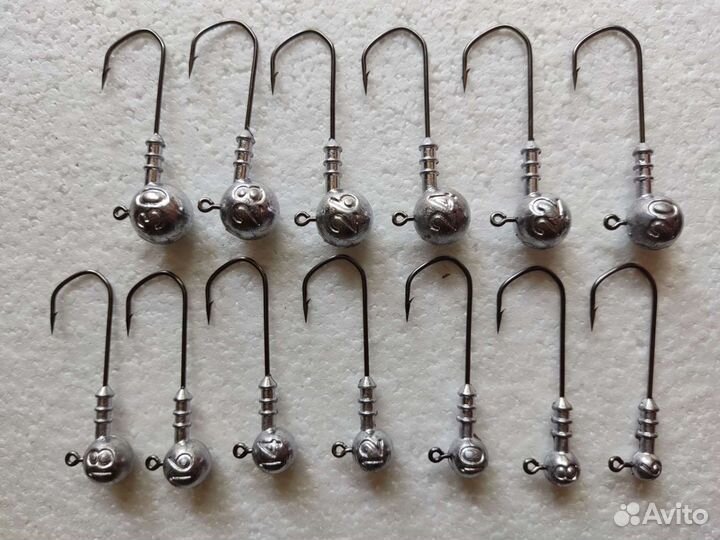 Чебурашки,Джиг головки Barbarian120 от 3/0 до 8/0