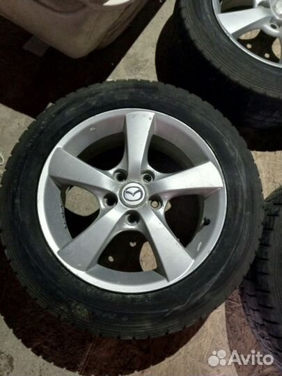 Литые диски на Мазда 3, с зимней резиной