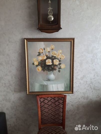 Красивая картина с кремовыми розами