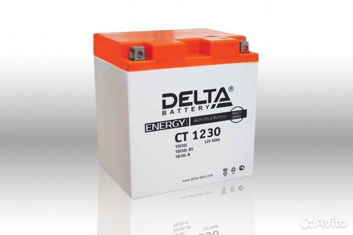 Аккумулятор delta ст-1230 зал.о.п. (YTX30L-BS)