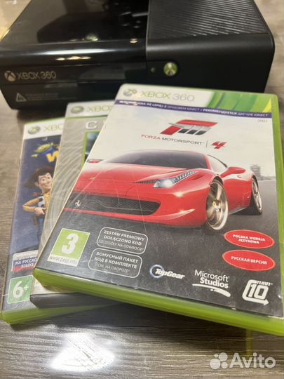 Xbox 360+ 2 геймпада + kinect 360+игры